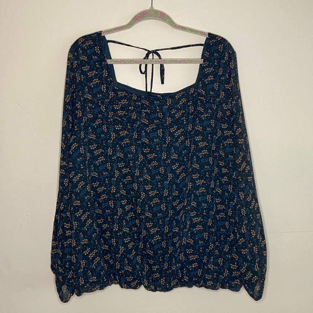 Papermoon Teal Crewneck Blouse